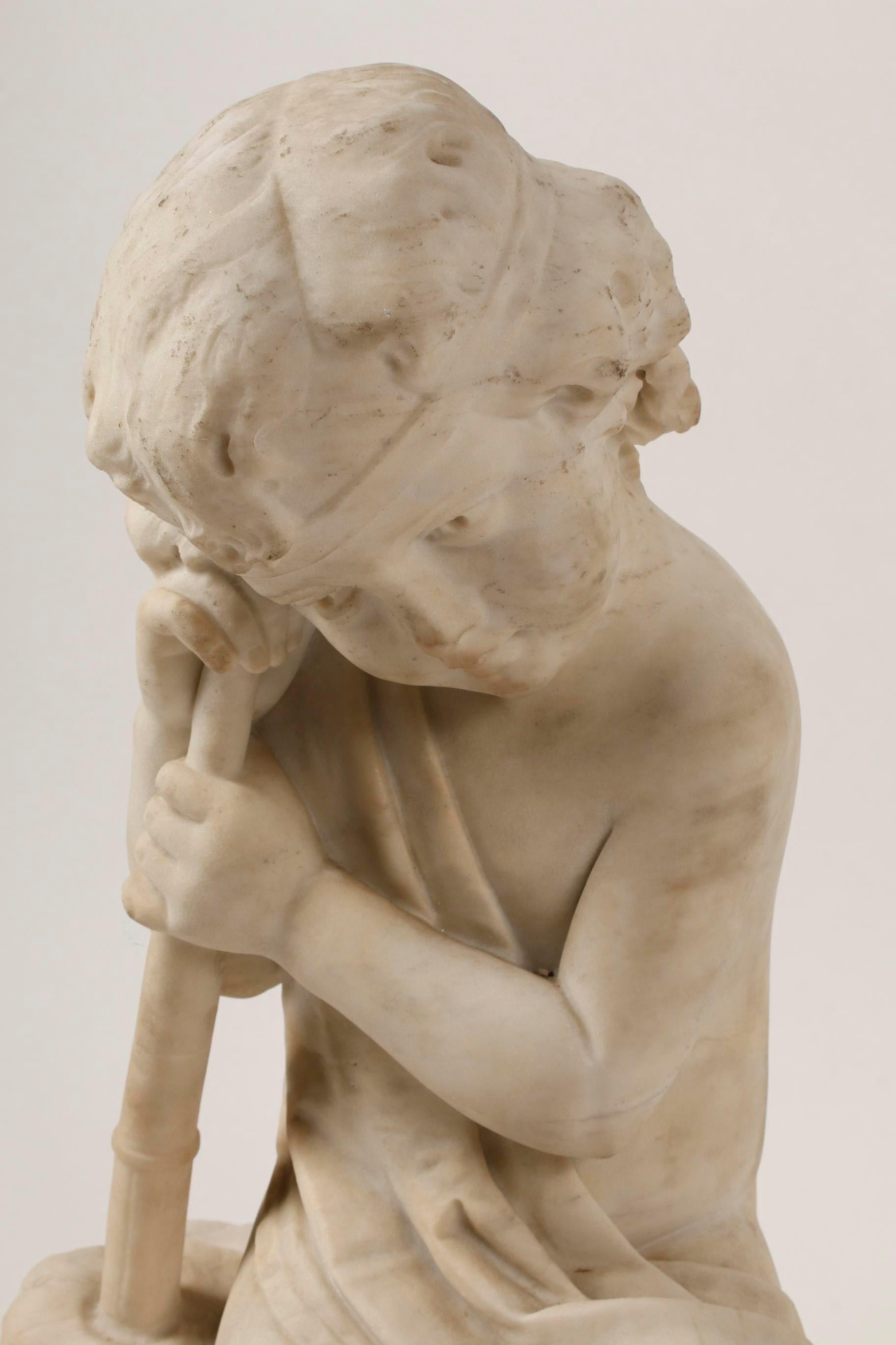 Italian Carved Marble Sculpture of a Child, 19th Century 9