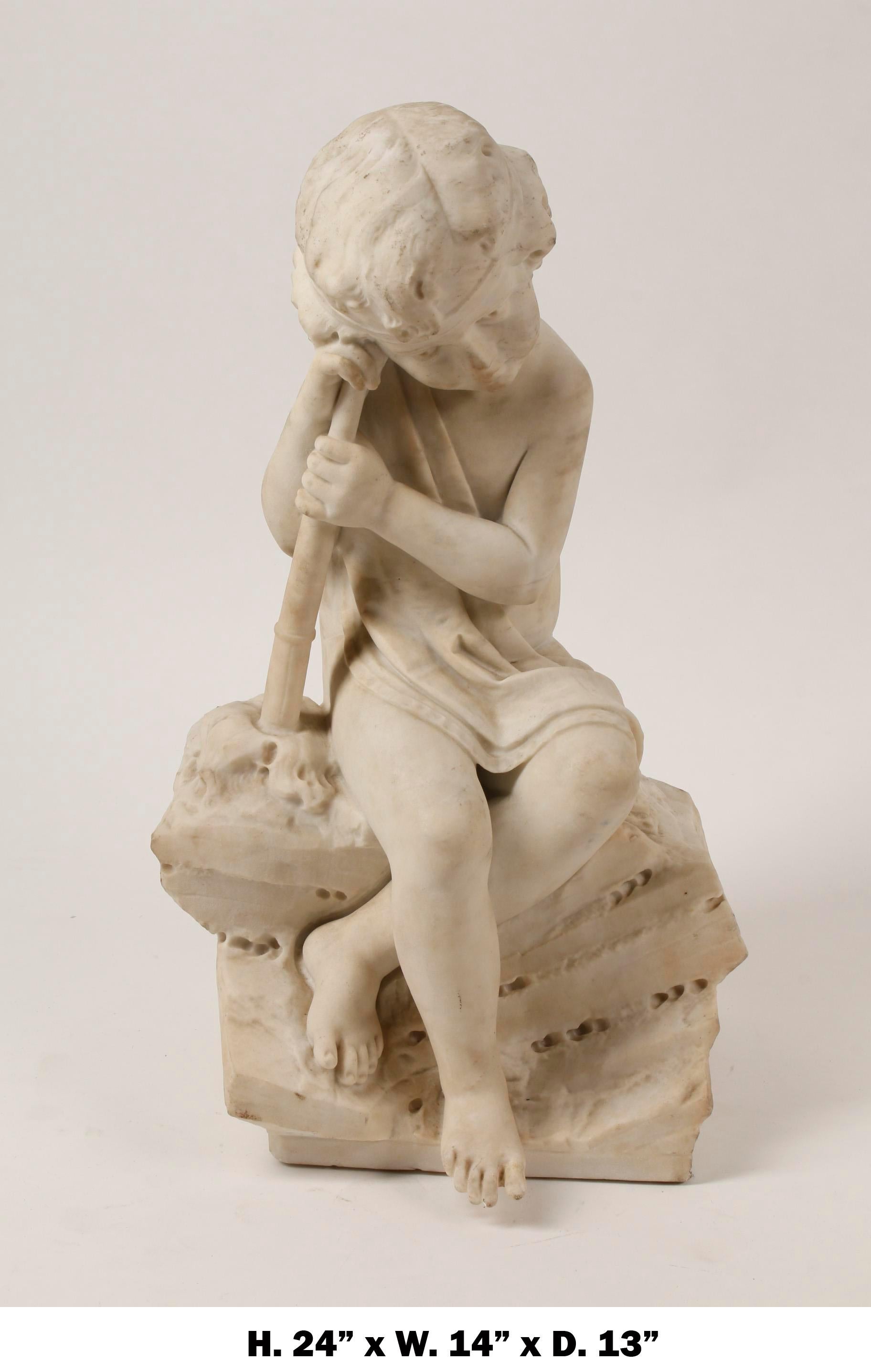 Italian Carved Marble Sculpture of a Child, 19th Century 10