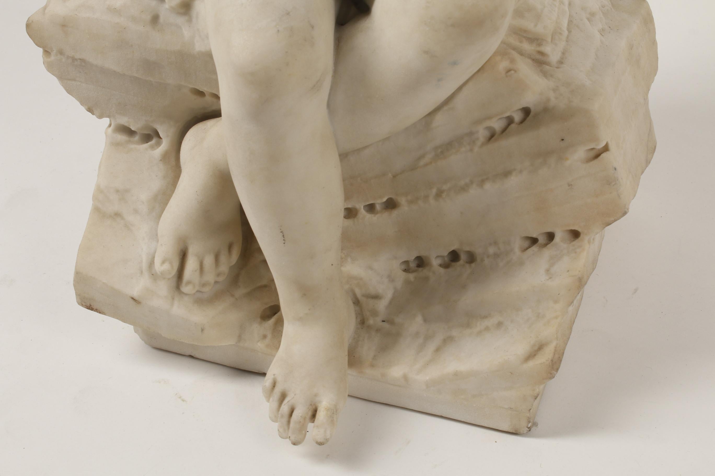 Italian Carved Marble Sculpture of a Child, 19th Century 11
