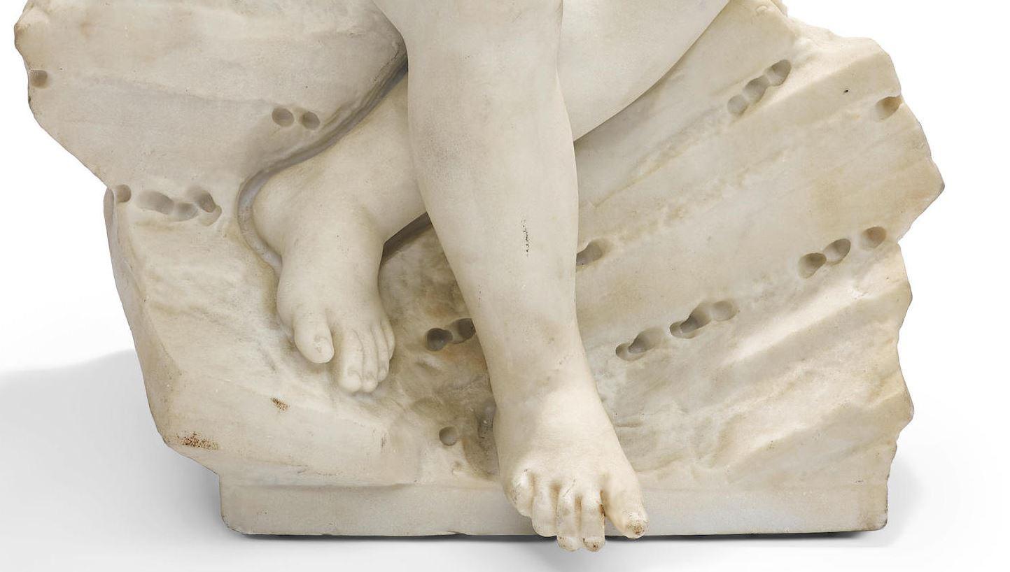 Italian Carved Marble Sculpture of a Child, 19th Century For Sale 3