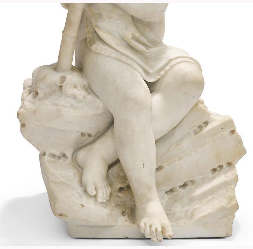 Italian Carved Marble Sculpture of a Child, 19th Century For Sale 5