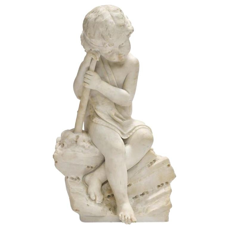 Italian Carved Marble Sculpture of a Child, 19th Century