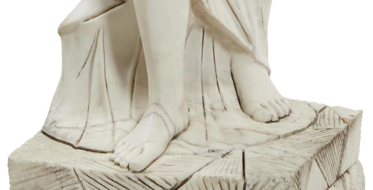 Italian Carved Marble Statue of a Maiden at 1stDibs