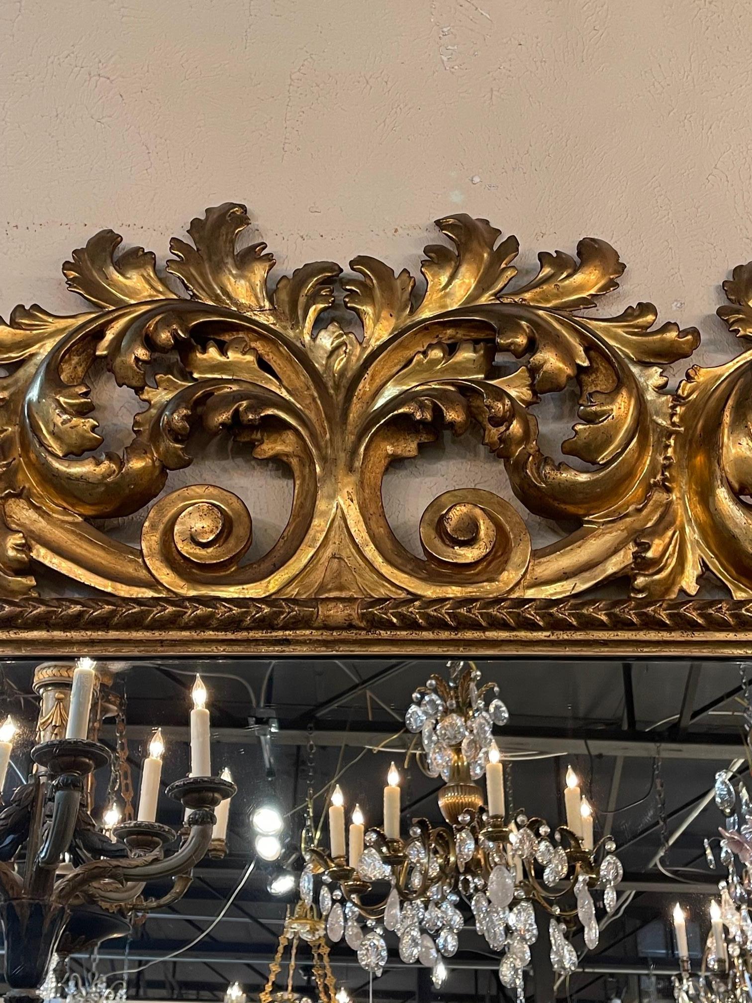 Italian Carved Mirror In Good Condition For Sale In Dallas, TX