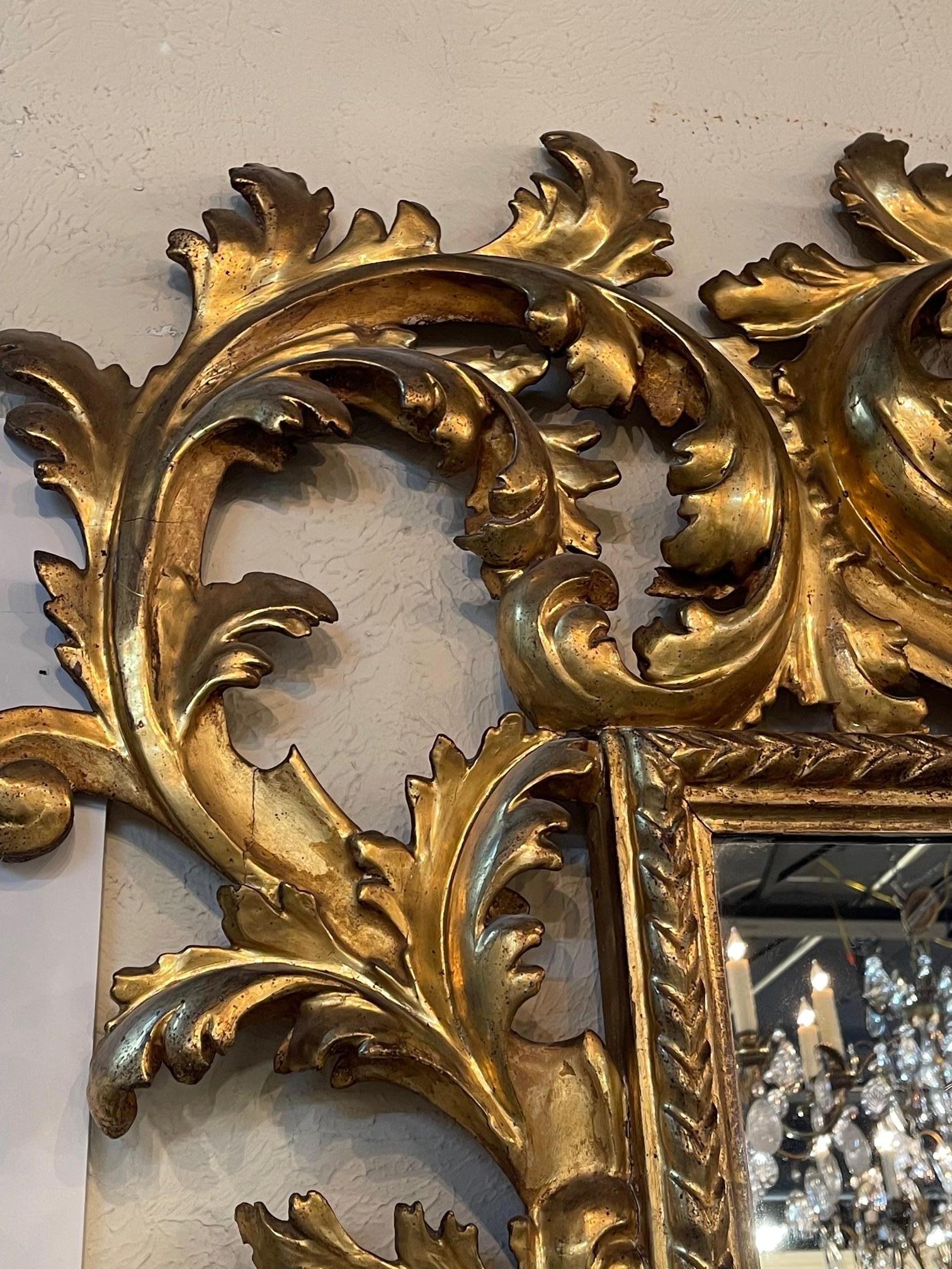 Mid-19th Century Italian Carved Mirror For Sale