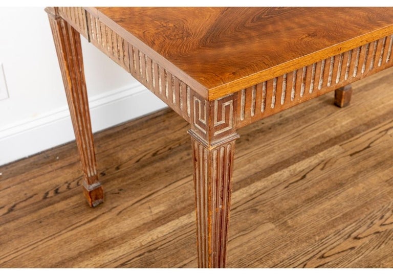 Italian Carved Neoclassical Console Table Converts to Dining Table For Sale at 1stDibs