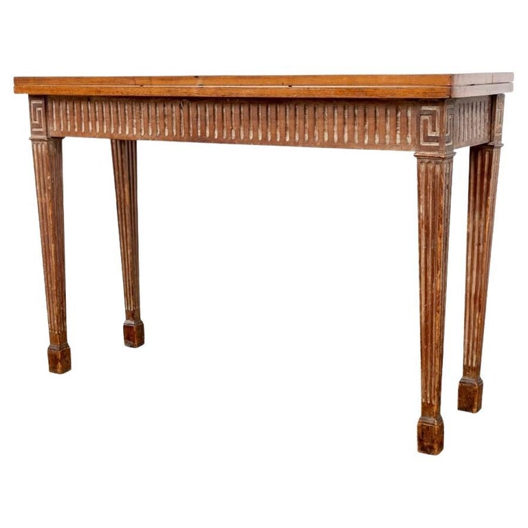 Italian Carved Neoclassical Console Table Converts to Dining Table For Sale at 1stDibs