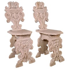Italian Carved Oak Chairs