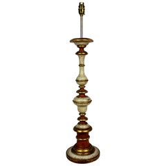 Italian Carved, Painted and Gilded Table Lamp