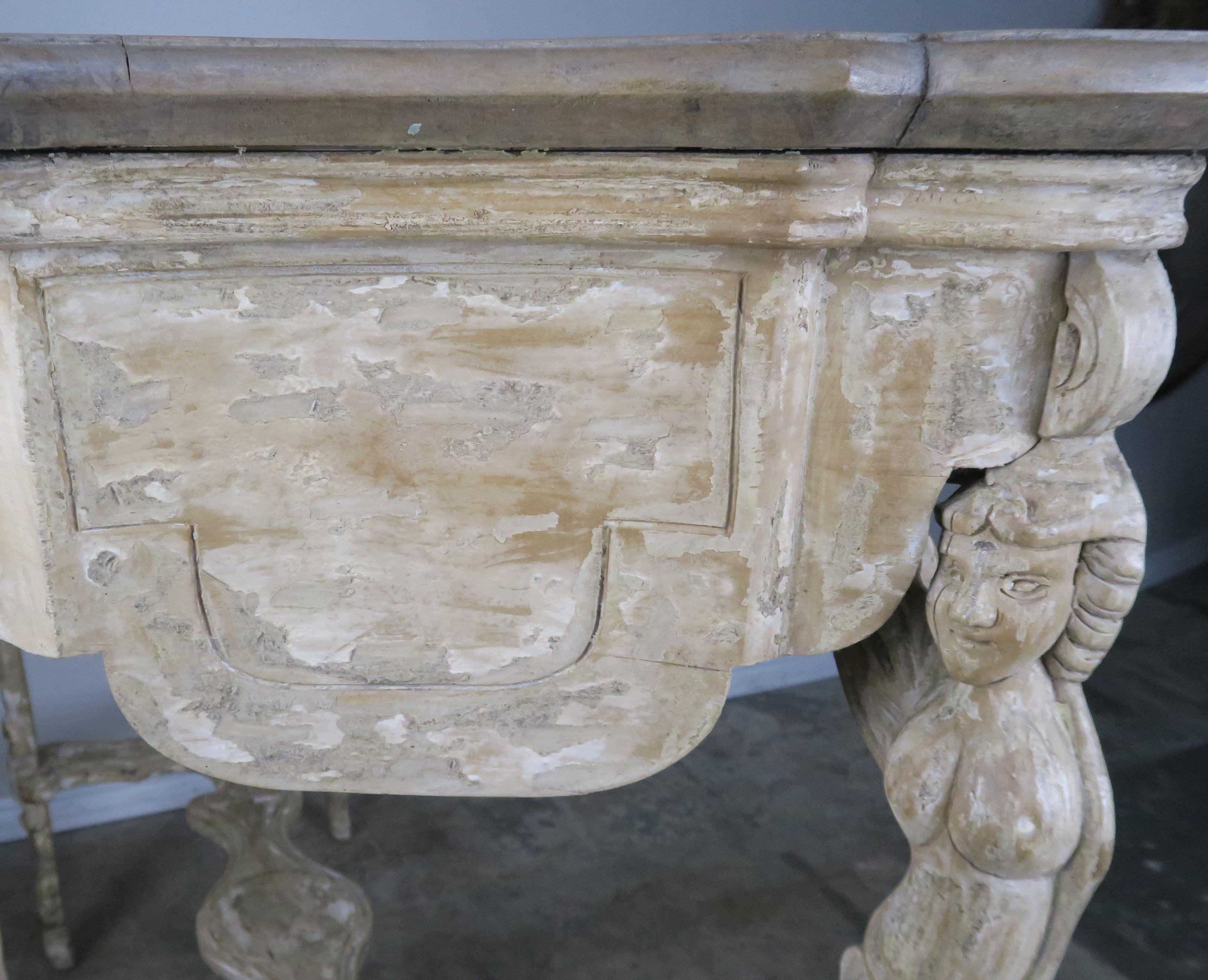 19th Century Italian Carved Painted Console, circa 1930s