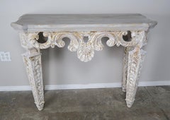 Italian Carved Painted Console with Shell Detail
