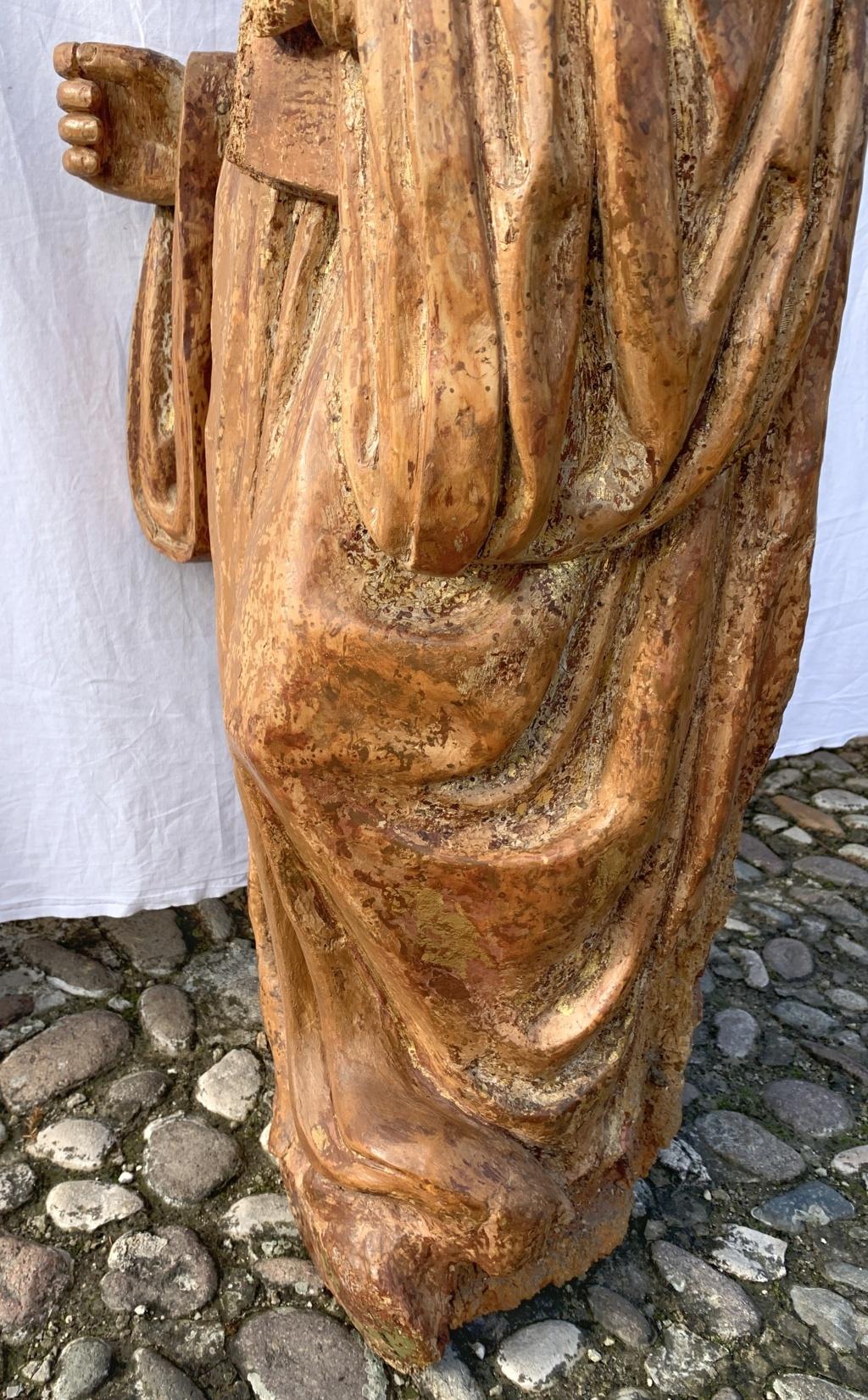 Italian Carved Painted Sculpture, Saint, Italy, 16th Century, Gilded For Sale 5