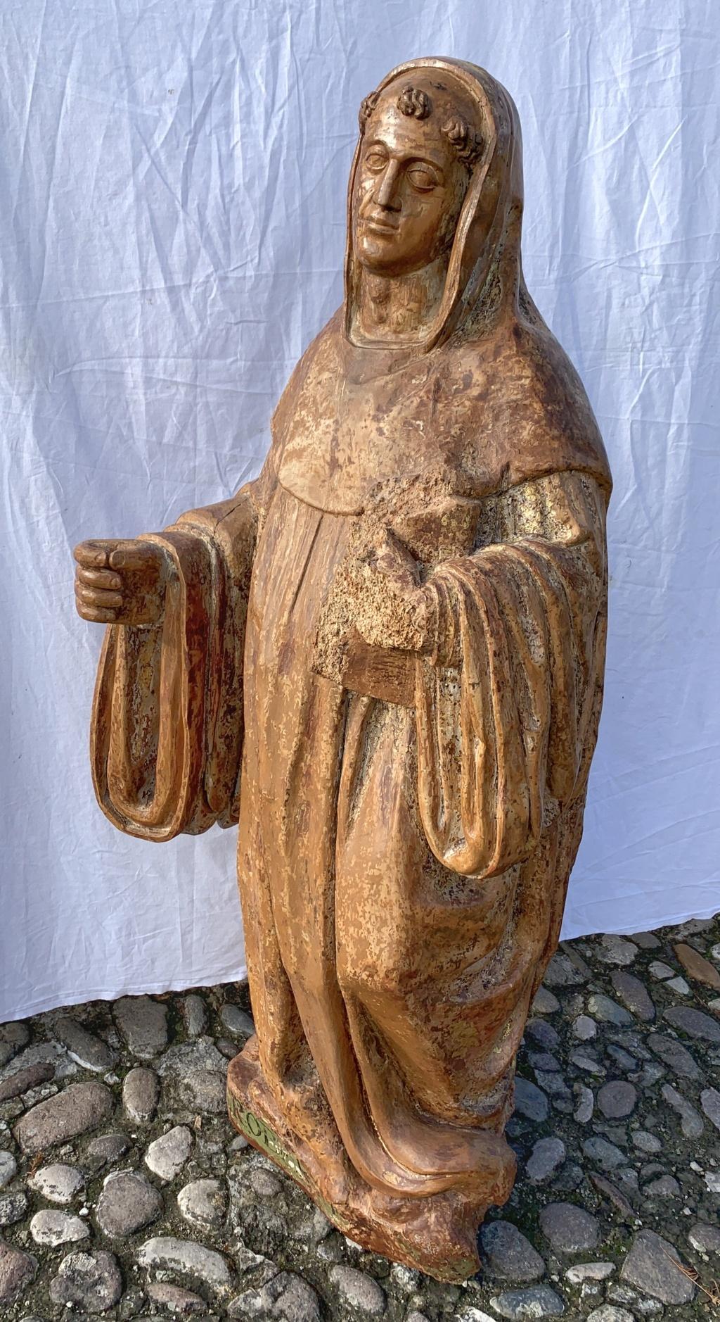 Italian Carved Painted Sculpture, Saint, Italy, 16th Century, Gilded For Sale 1