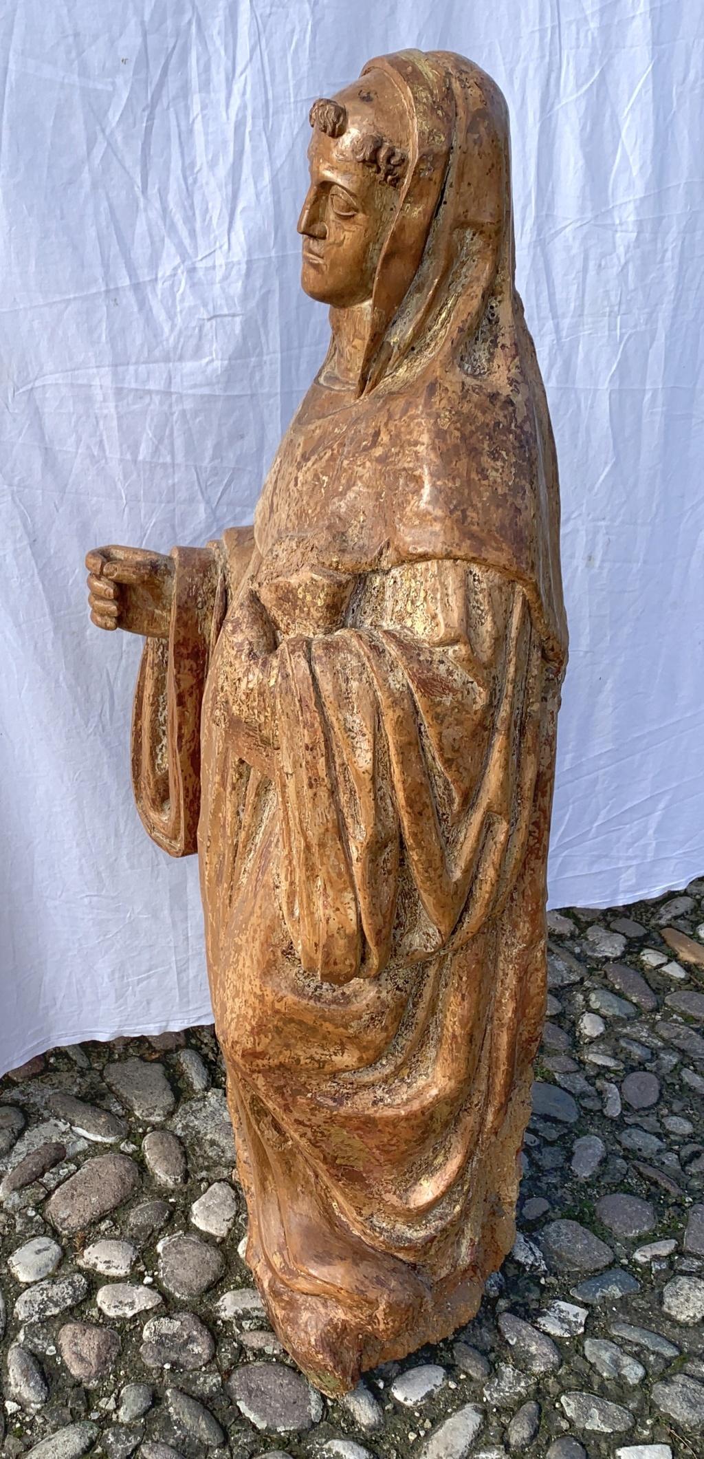 Italian Carved Painted Sculpture, Saint, Italy, 16th Century, Gilded For Sale 2