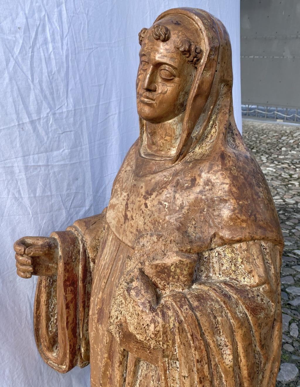 Italian Carved Painted Sculpture, Saint, Italy, 16th Century, Gilded For Sale 3