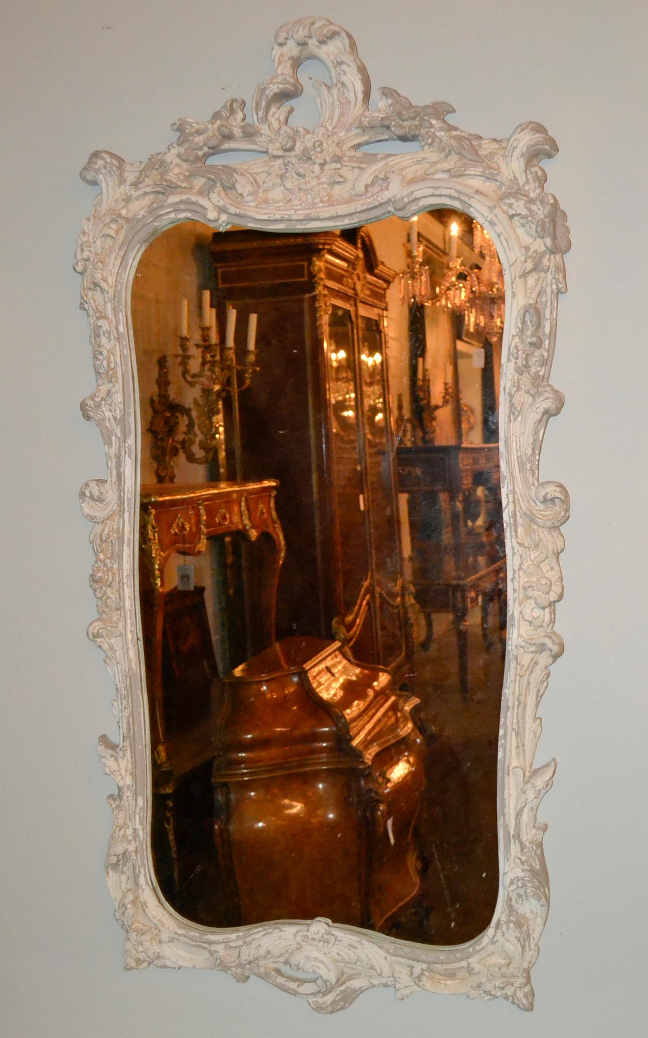 Italian Carved and Painted Wood Console and Mirror 2
