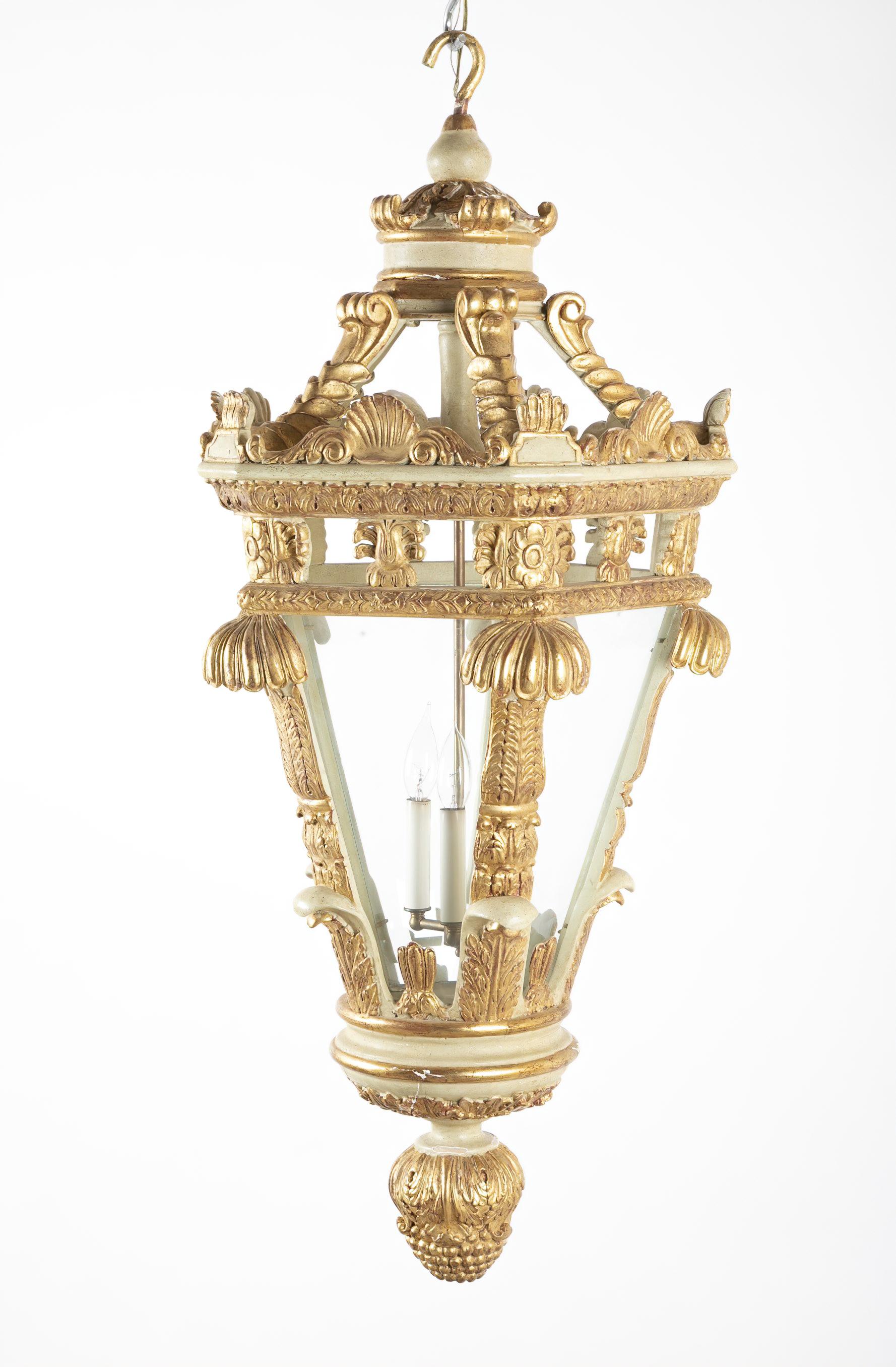 Rococo Italian Carved Parcel-Gilt Lantern