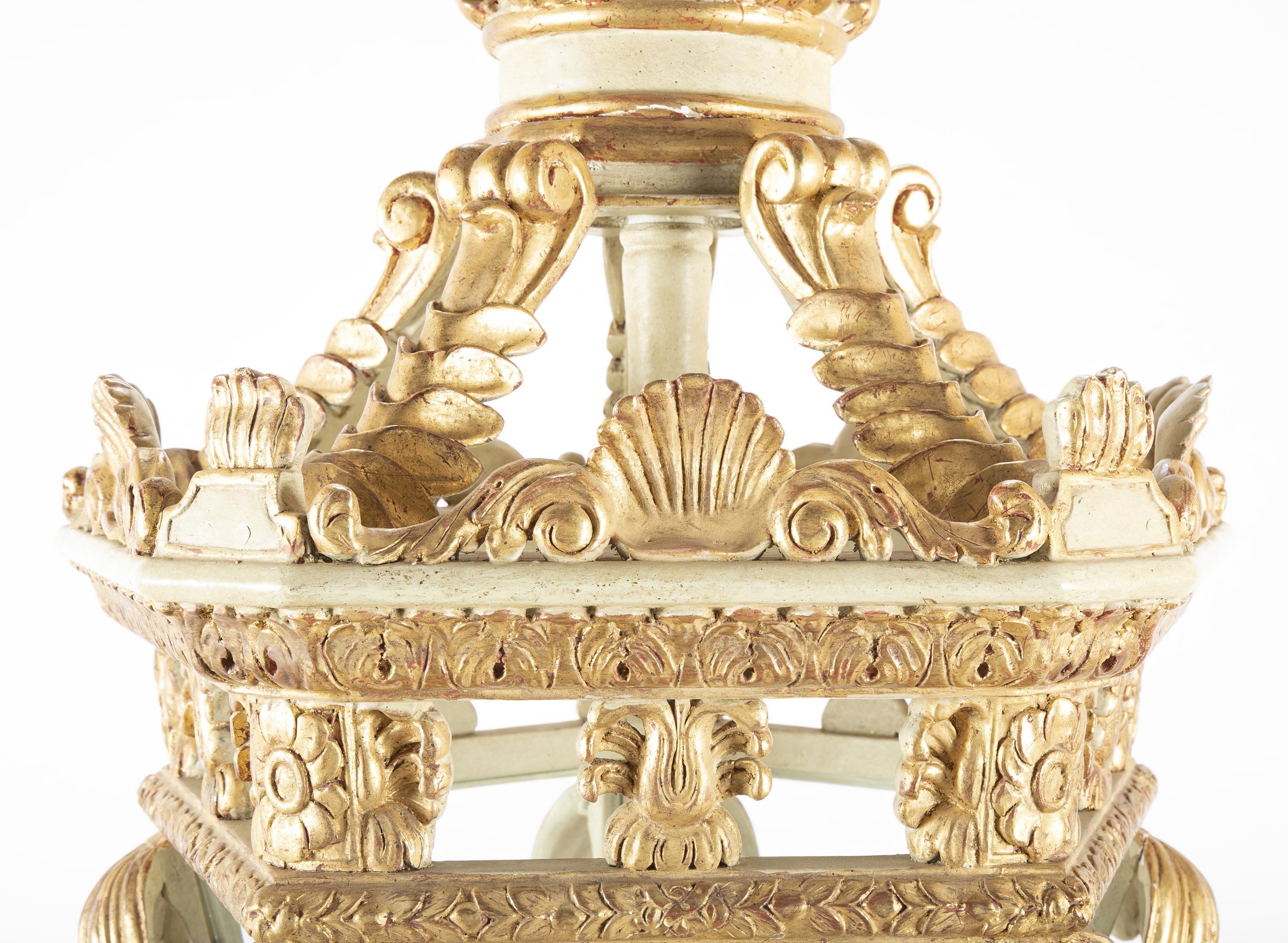 Italian Carved Parcel-Gilt Lantern 2