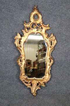 Italian Carved Rococo Gold Gilt Wall Hanging Mirror