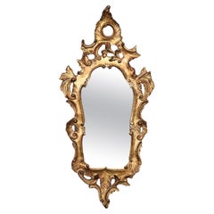 Italian Carved Rococo Gold Gilt Wall Hanging Mirror