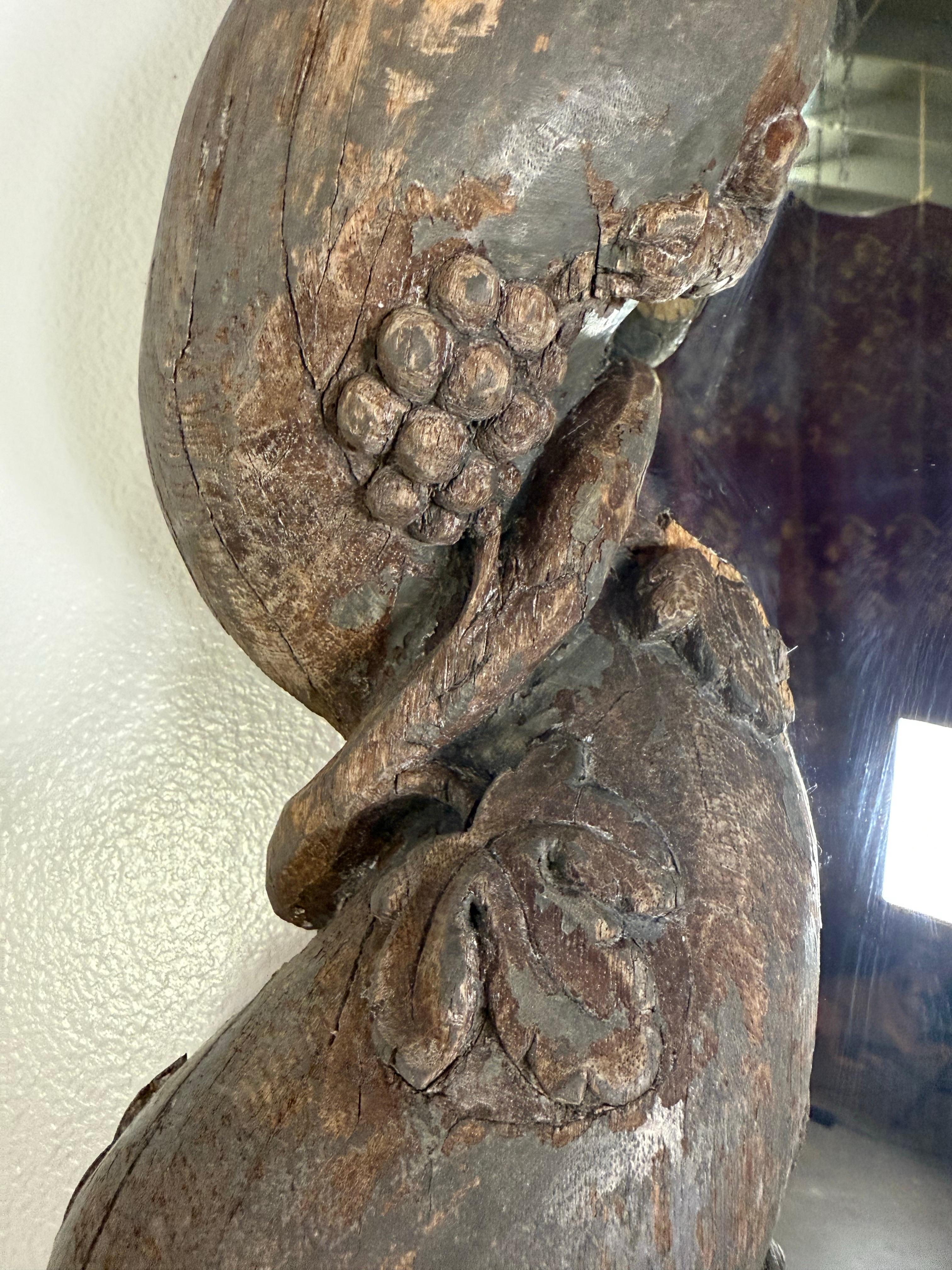 Italian Carved Silvered Mirror For Sale 2