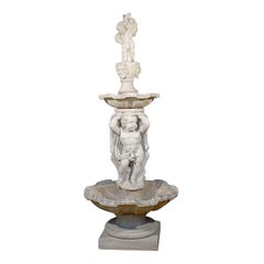 Italian Carved Stone Two-Tiered Garden Fountain from Vicenza