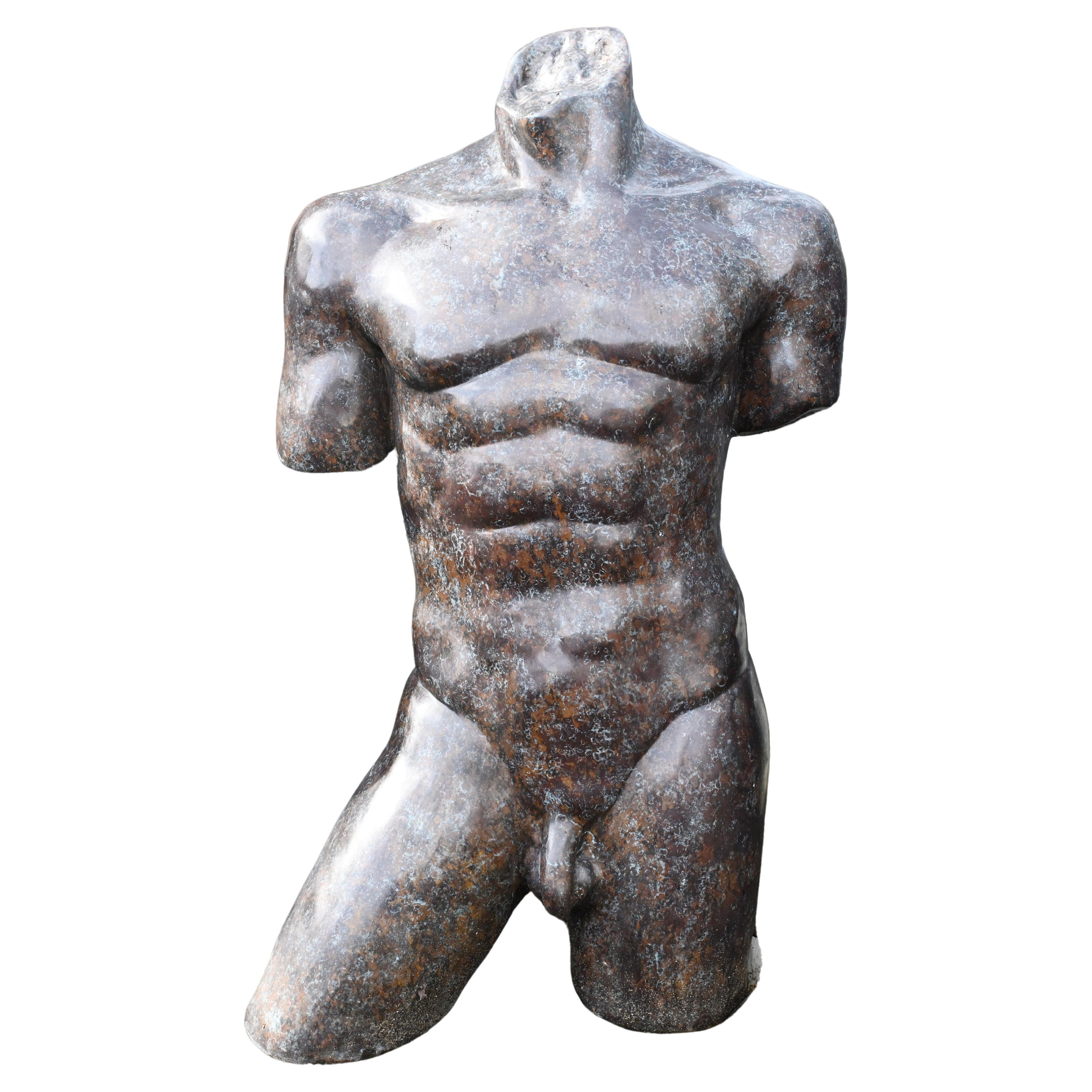 Italian Carved Torso Male Nude Classical Antiquity For Sale