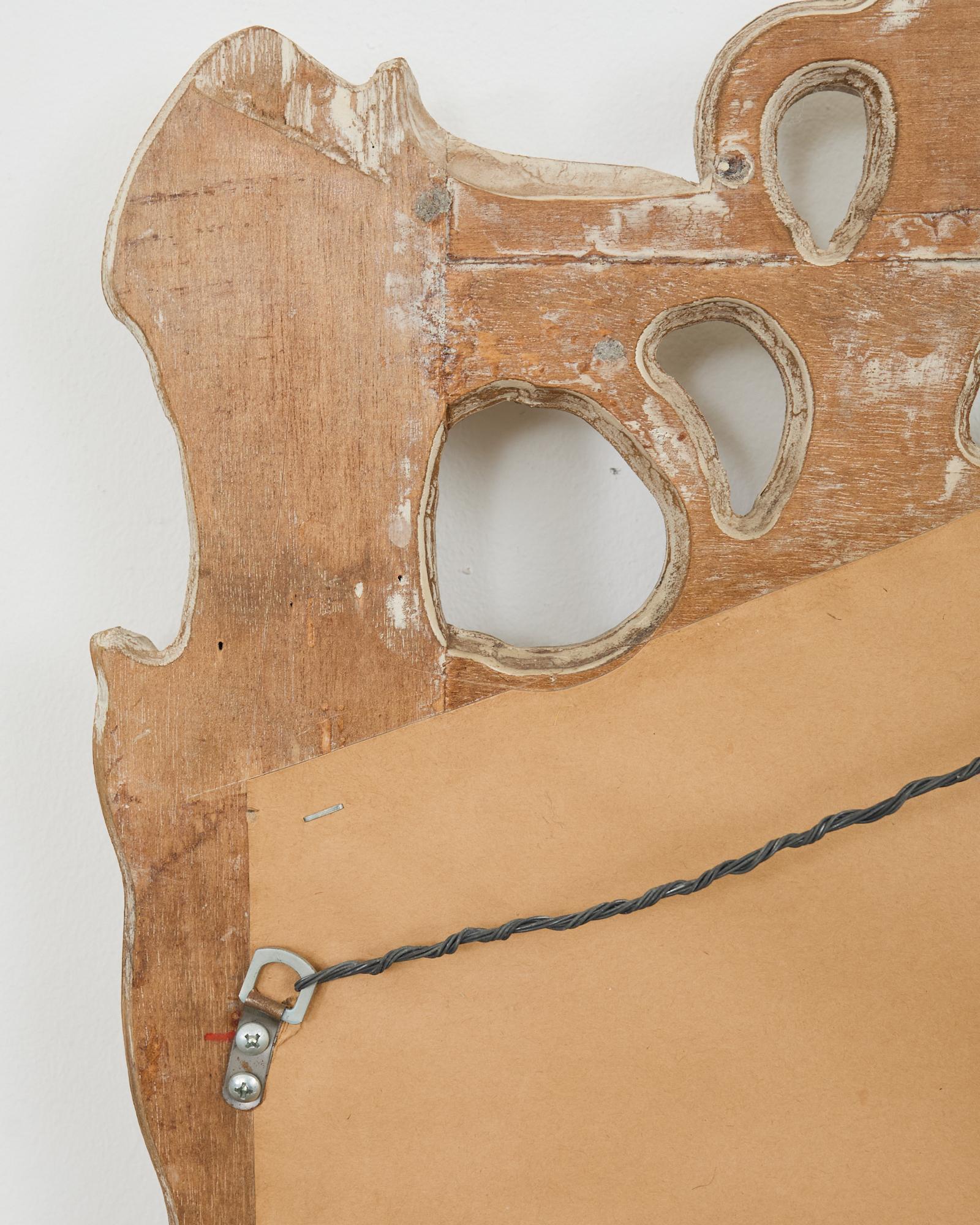 Espejo de Pared Italiano Tallado Ramita Faux Bois en venta 12