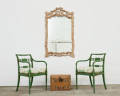 Italian Carved Twig Branch Faux Bois Wall Mirror