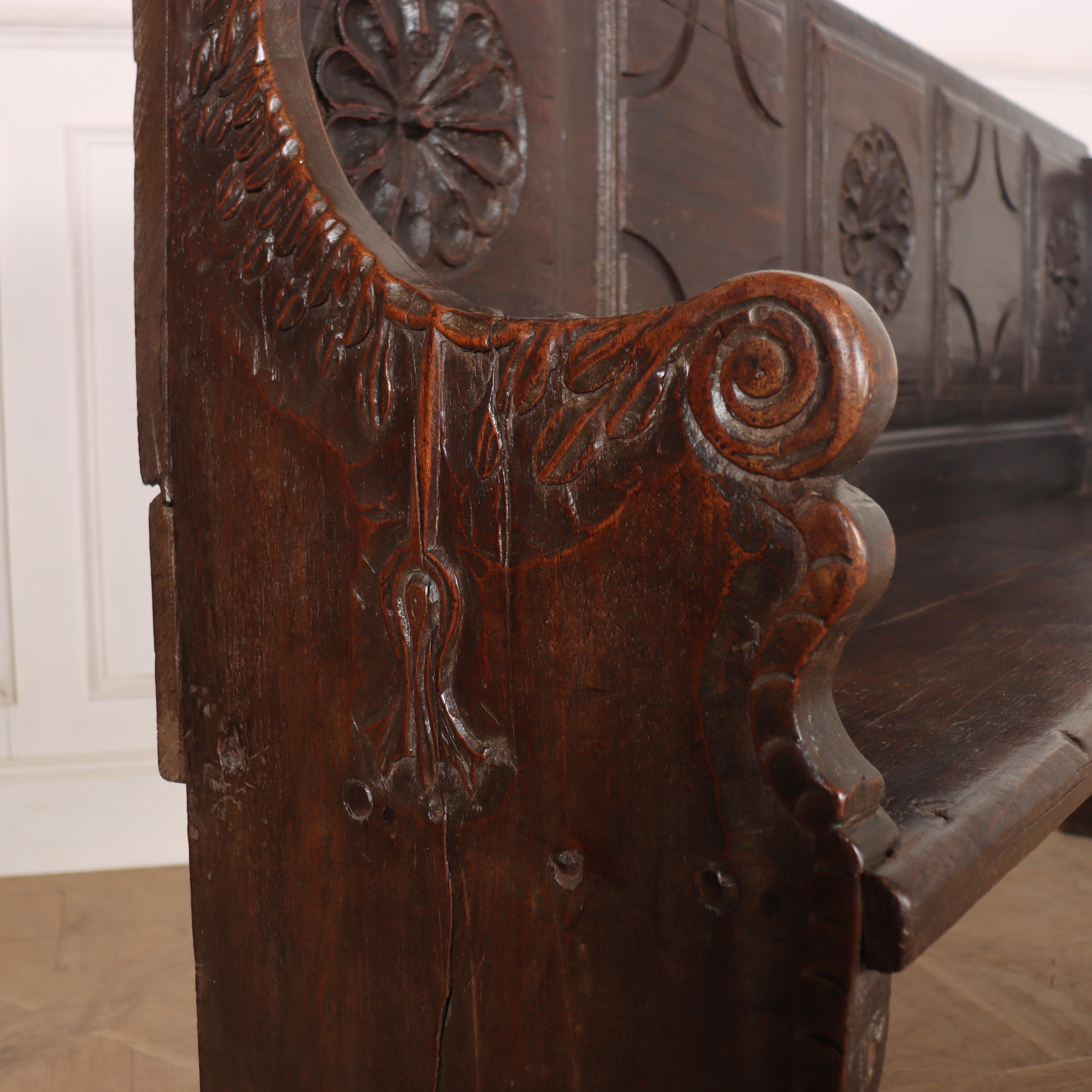 Italian Carved Walnut Bench For Sale 6
