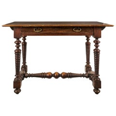 Italian Carved Walnut Desk Table, Italy 17th Century Baroque