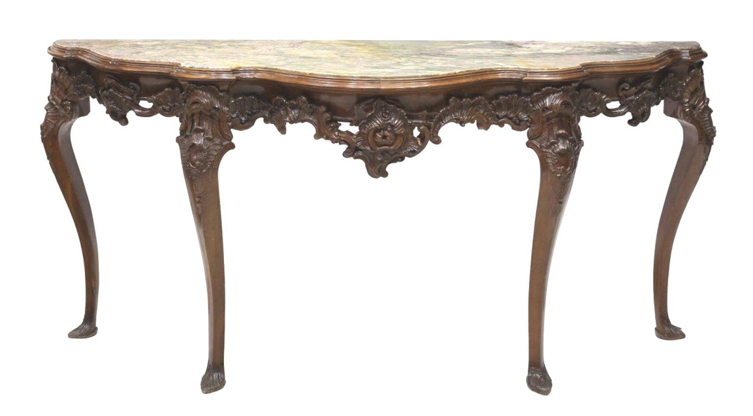Italian Carved Walnut Long Console, 19th Century In Good Condition In Cypress, CA