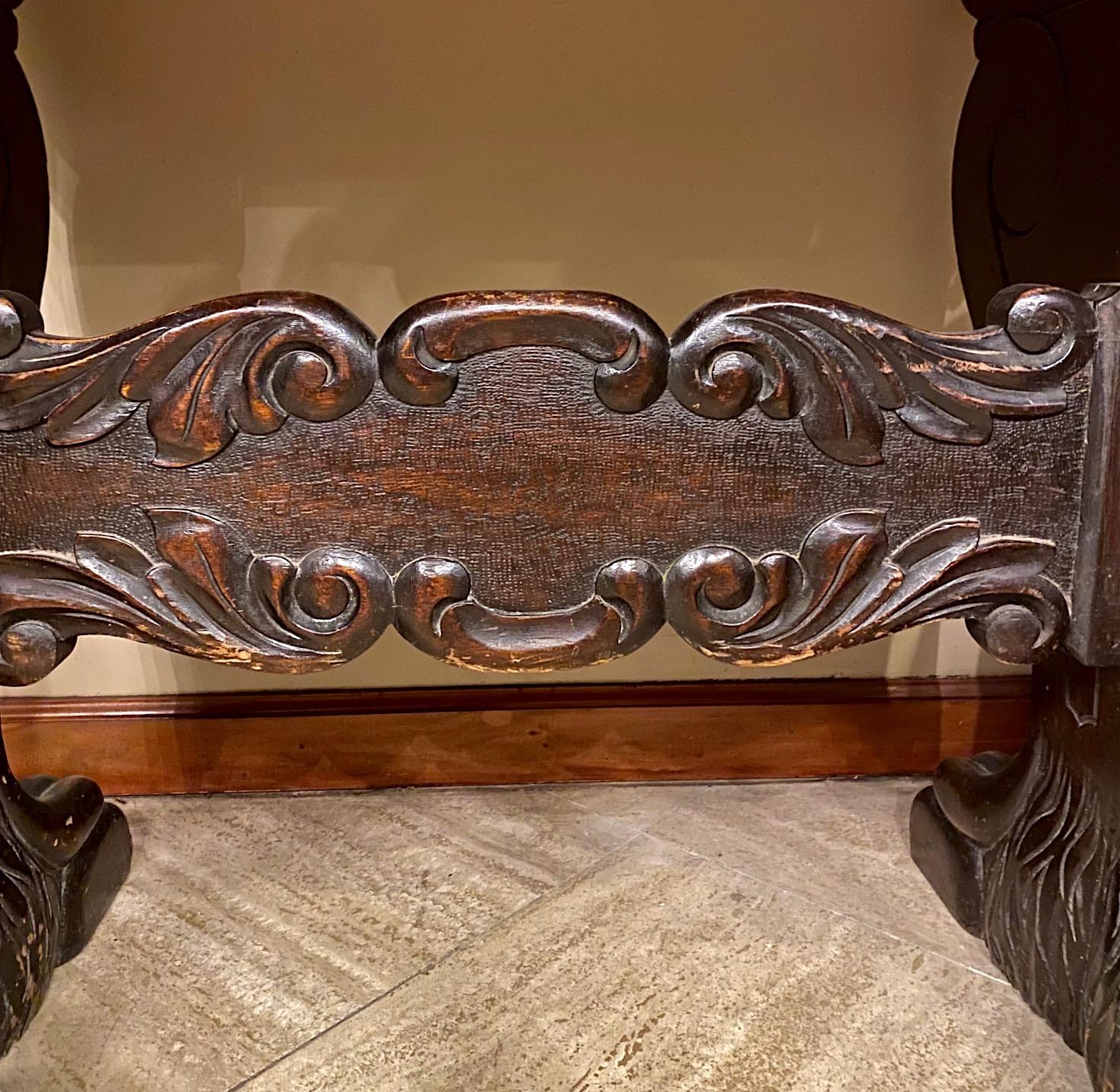 Early 20th Century Italian Carved Walnut Table For Sale