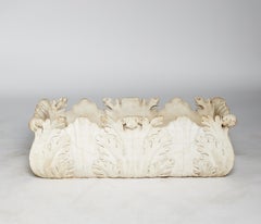 Italian Carved White Marble Jardinière with Acanthus Leaves, 19th century