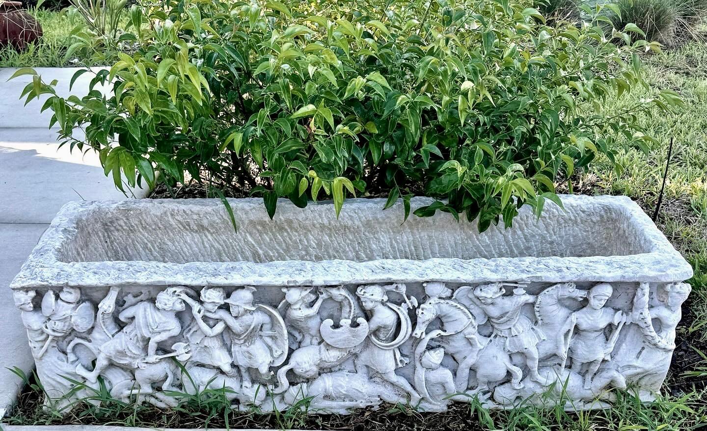 Italian Carved White Marble Planter - Sarcophagus 6