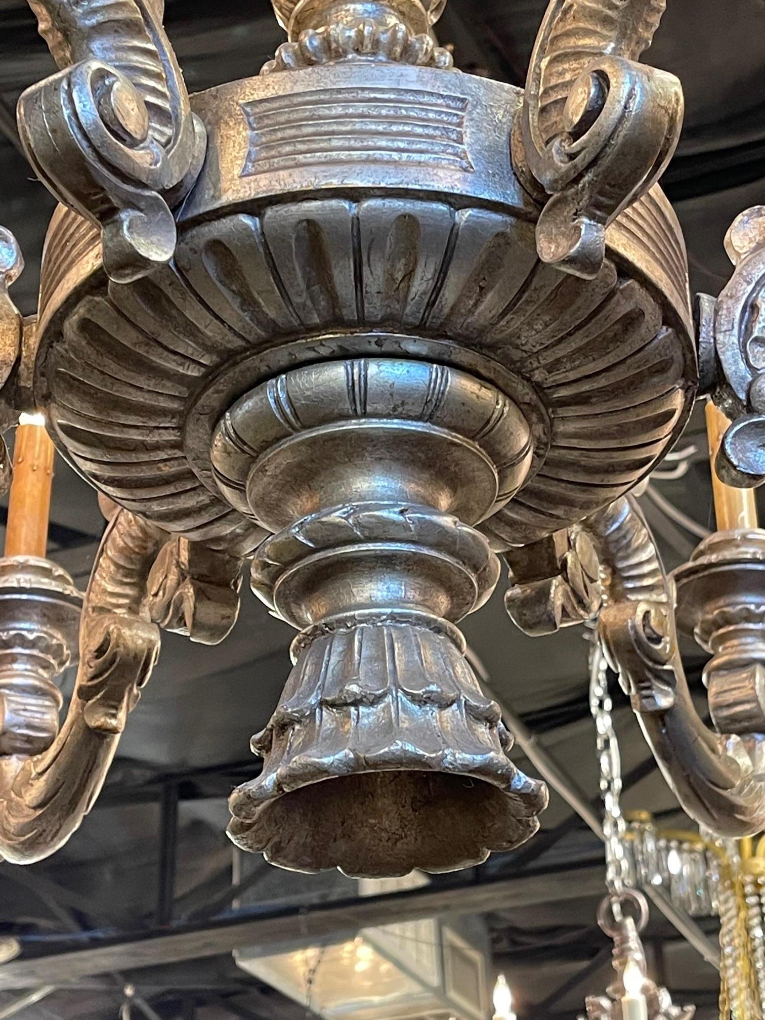 Italian Carved Wood Chandelier 1