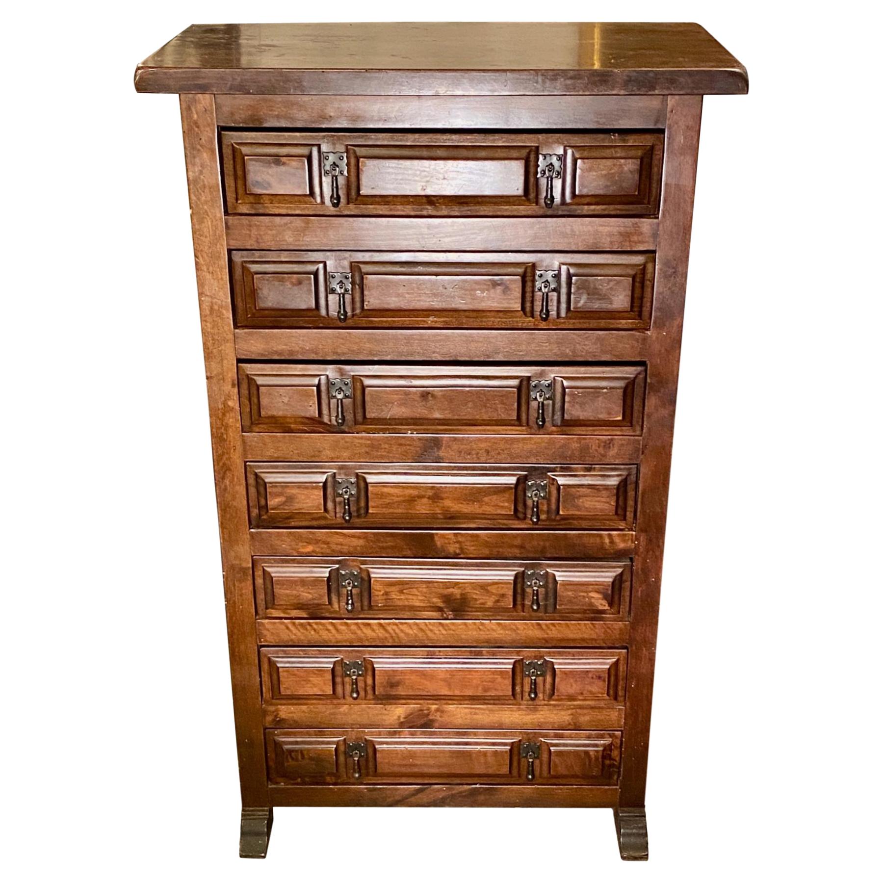 Italian Carved Wood Chest of Drawers For Sale
