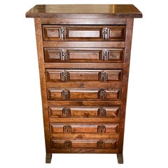 Antique Italian Carved Wood Chest of Drawers
