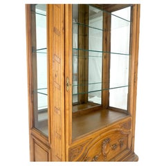 Italian Carved Wood Compact One Door Compact Vitrine Display Cabinet MINT