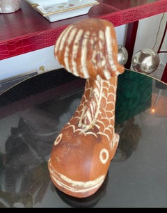 Italian Carved Wood Coy Fish Sculpture