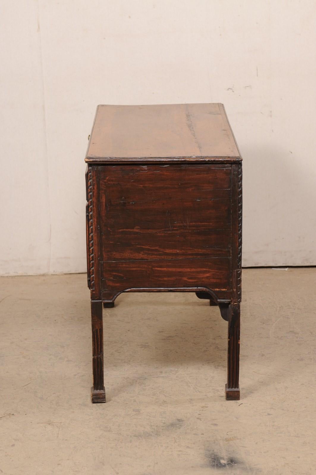 Italian Carved-Wood Desk W/Pullout Writing Shelf & Great Storage, 19th Century For Sale 4