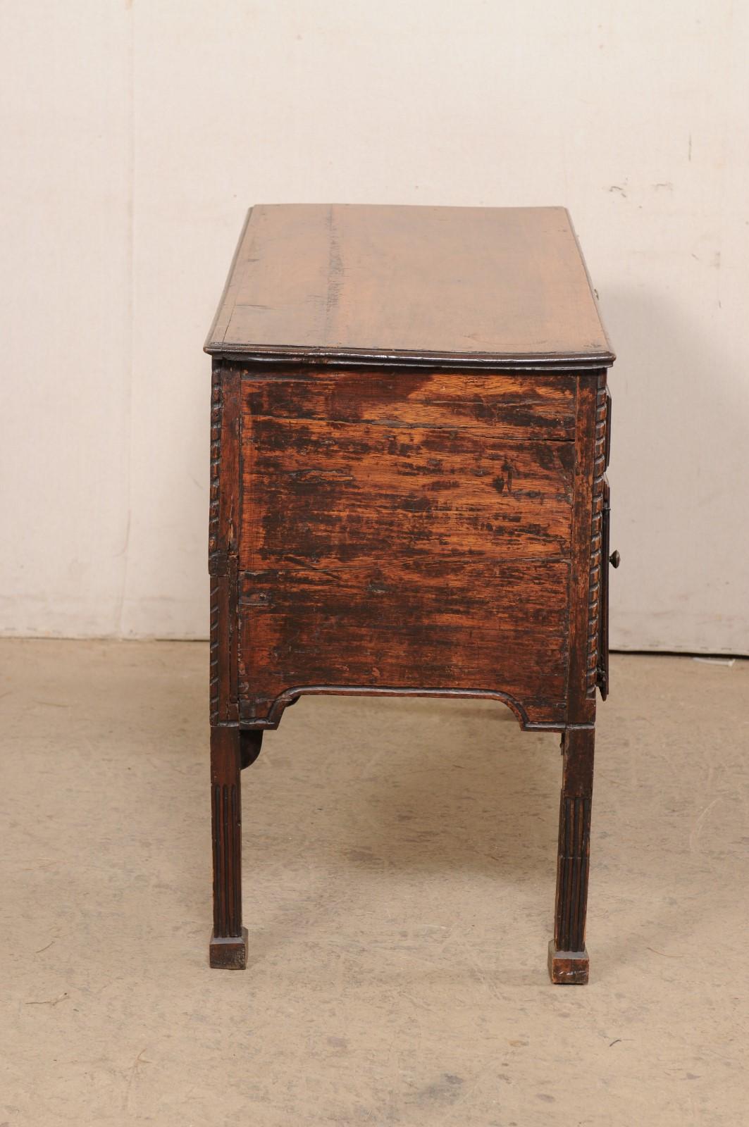 Italian Carved-Wood Desk W/Pullout Writing Shelf & Great Storage, 19th Century For Sale 2