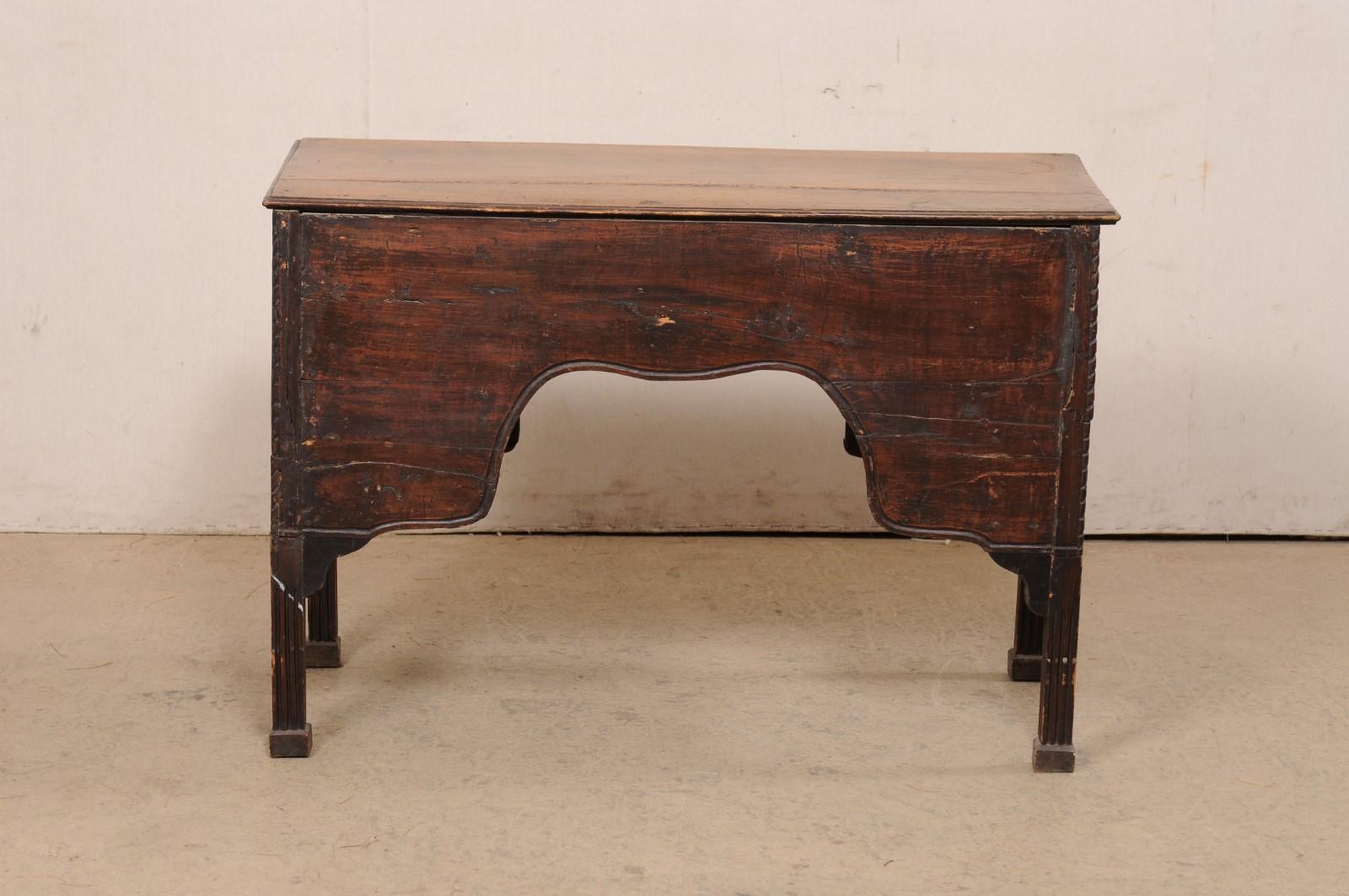 Italian Carved-Wood Desk W/Pullout Writing Shelf & Great Storage, 19th Century For Sale 3