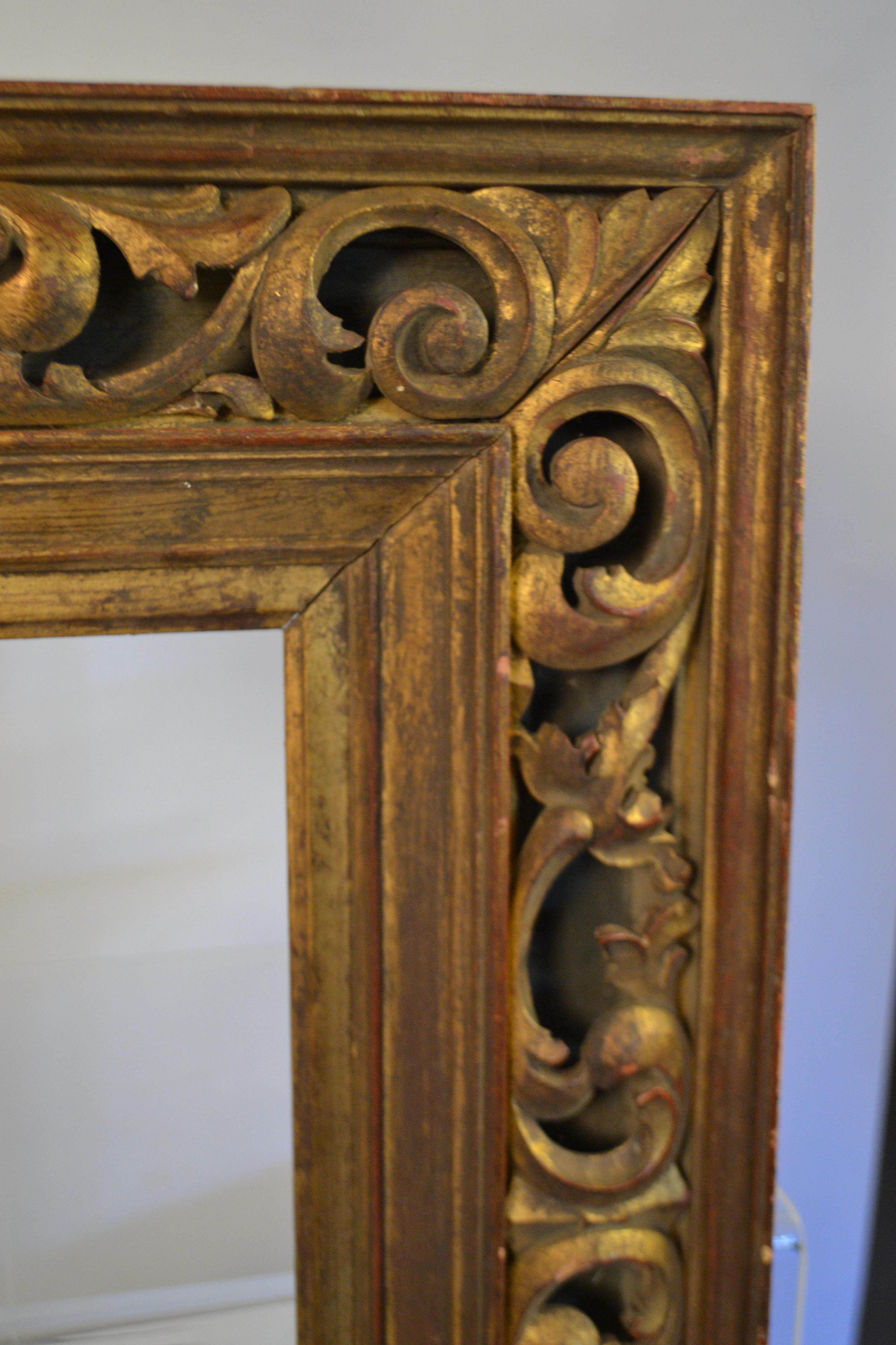 Italian Carved Wood Giltwood Frame For Sale at 1stDibs