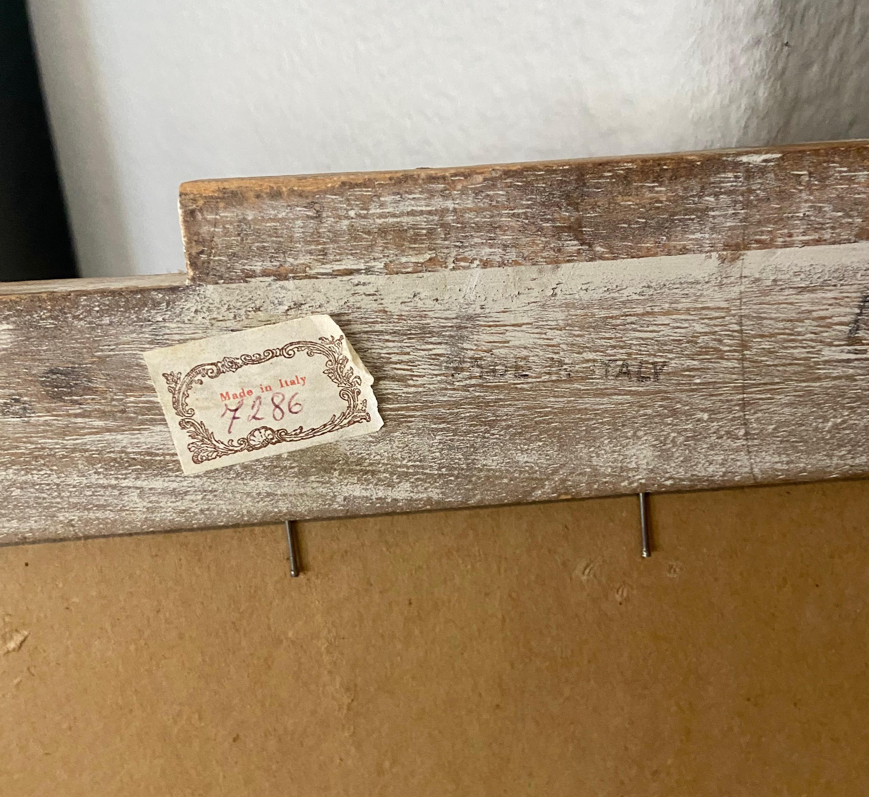 Specchio da parete in legno intagliato italiano con chiave greca in finto bambù in vendita 14
