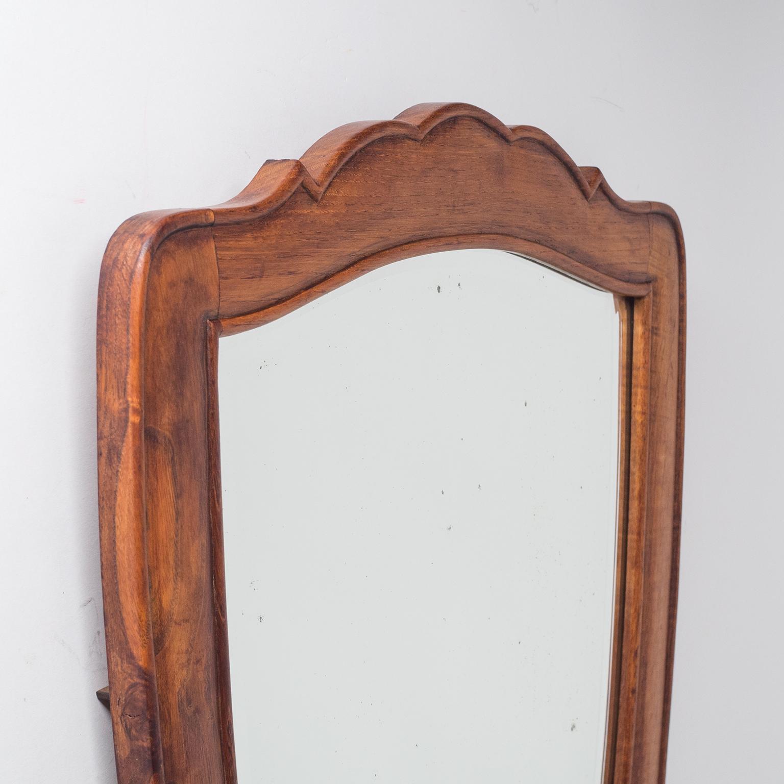 Art Deco Italian Carved Wood Mirror, 1930s