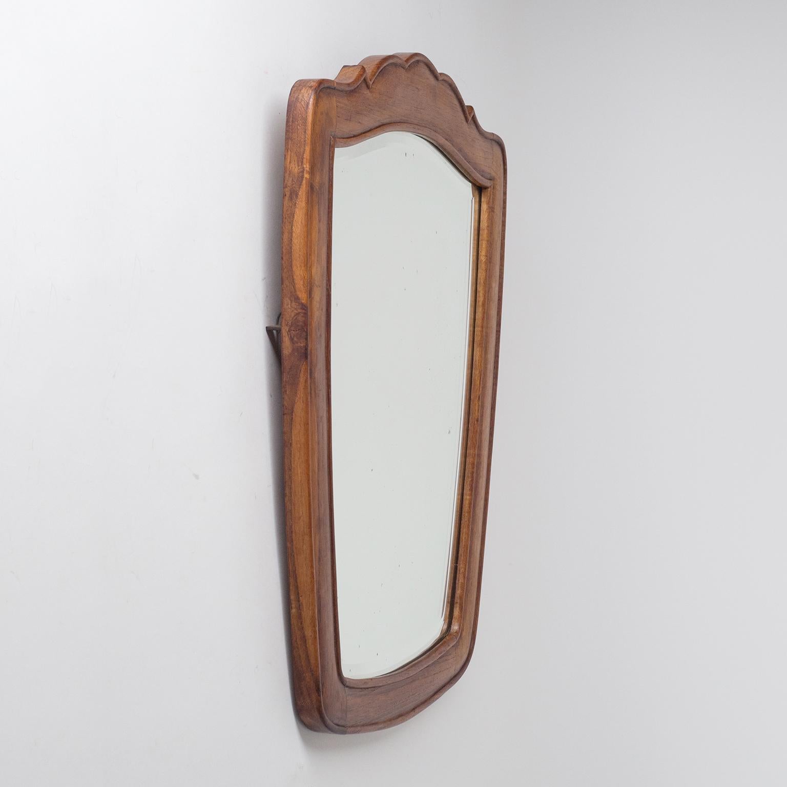 Hand-Carved Italian Carved Wood Mirror, 1930s
