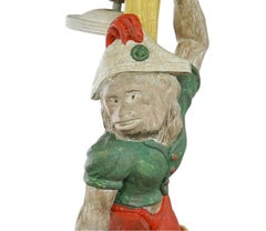 Italian Carved Wood Painted Monkey Chandelier