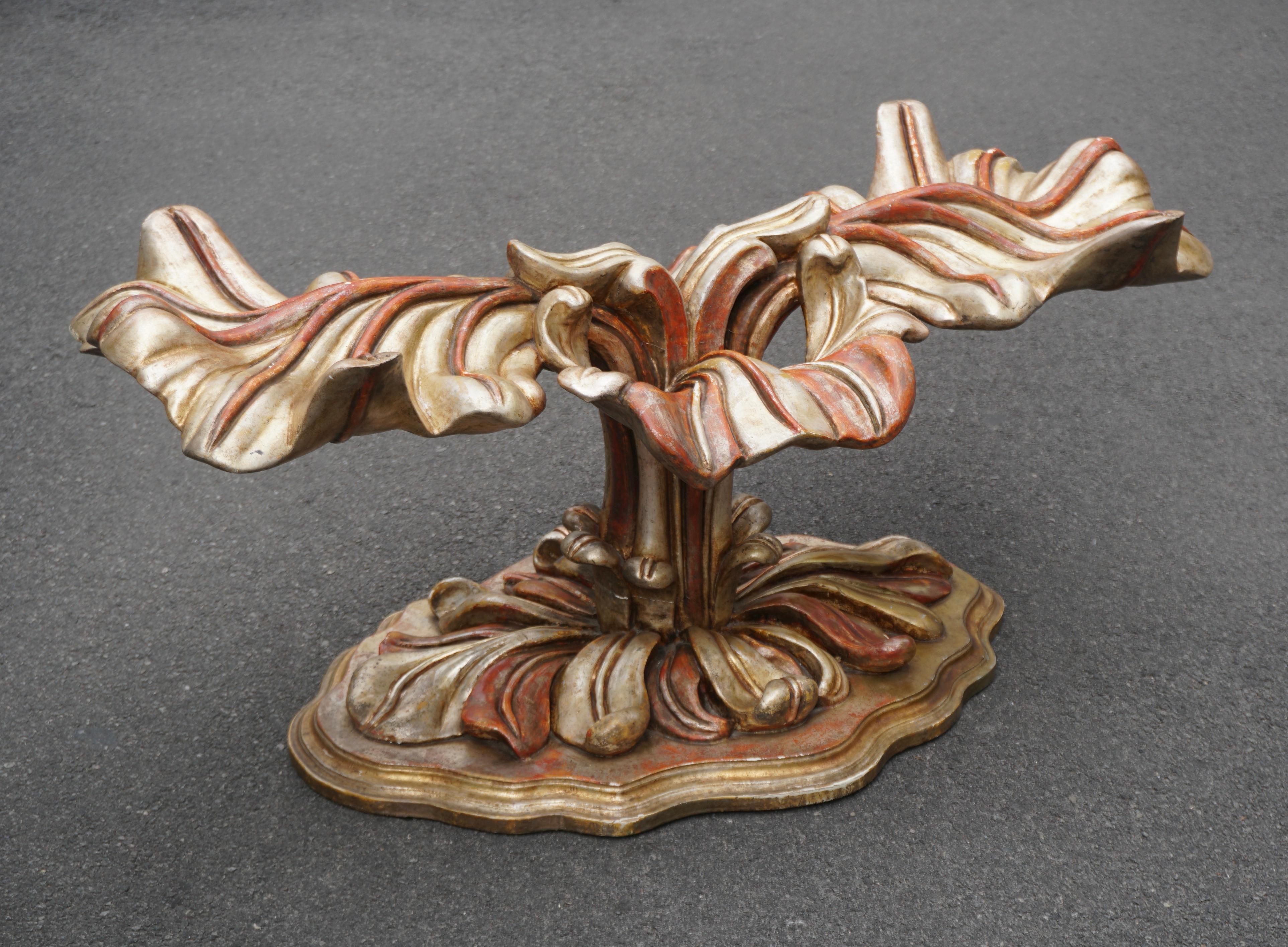 Italian Carved Wood Palm Tree Base Dining Table For Sale 10