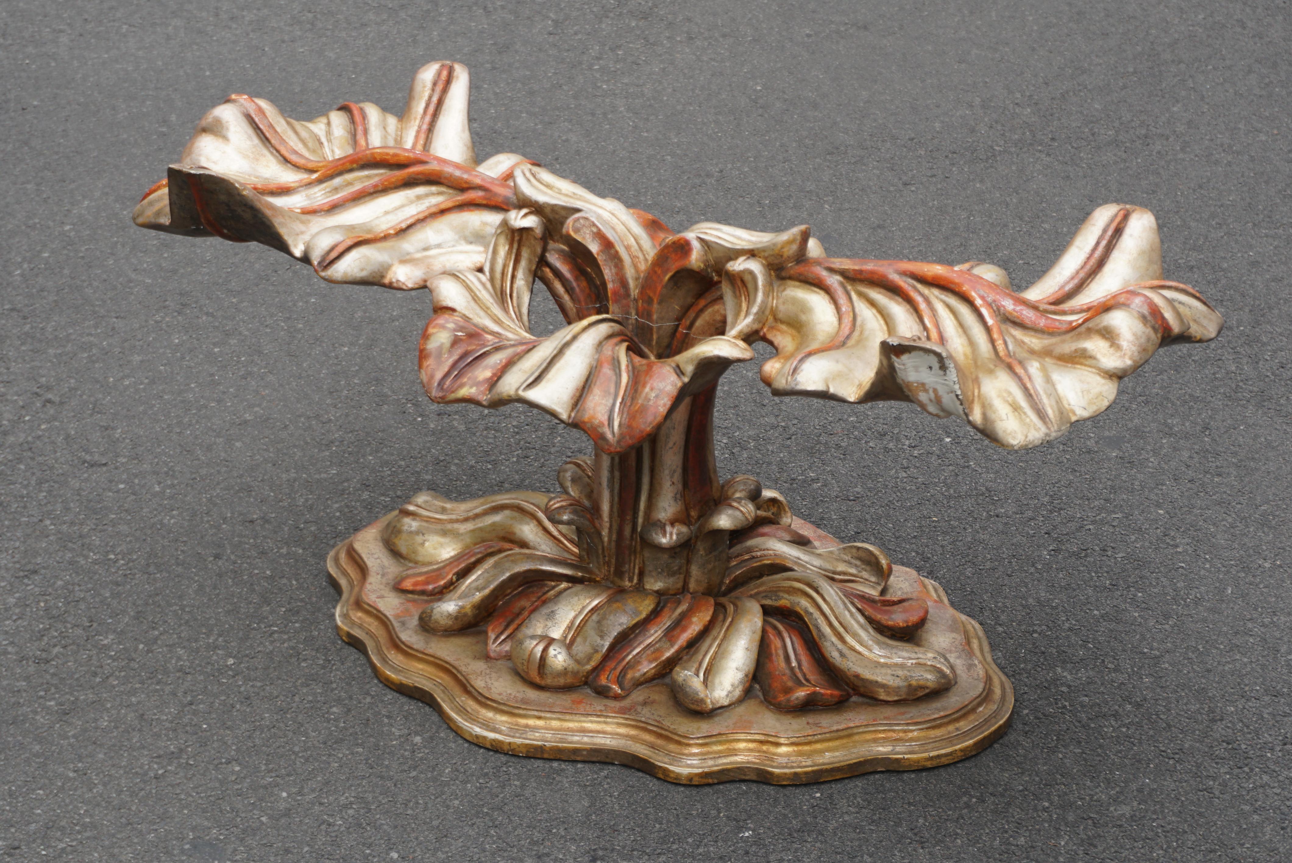 Italian Carved Wood Palm Tree Base Dining Table For Sale 12